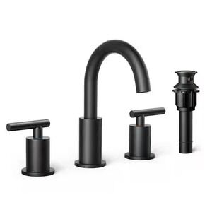 FORIUS 8 Inch Widespread Bathroom Sink Faucet Matte Black 3-Hole NEW
